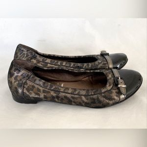AGL METALLIC LEOPARD BALLET FLATS US 7 EUR 37.5 VGC Italy Made